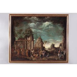 Domenico Carpinoni  "Adoration des mages parmi les ruines classiques"