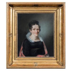 Peintre du début du XIXème siècle "Portrait de gentille femme"