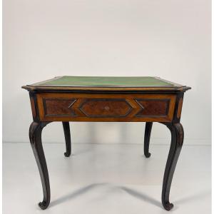 Walnut-veneered Game Table, 19th Century