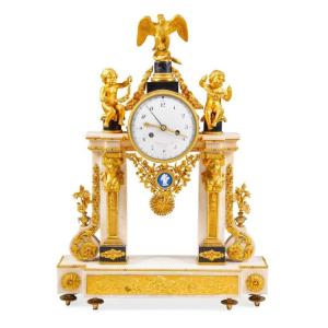 Pendule de table en bronze doré et marbre, Le Blond Fils, Paris, XIXe siècle