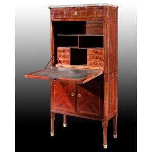 Secretary Desk With A Rosewood Top And Inlaid With Various Woods, France, Late 18th Century