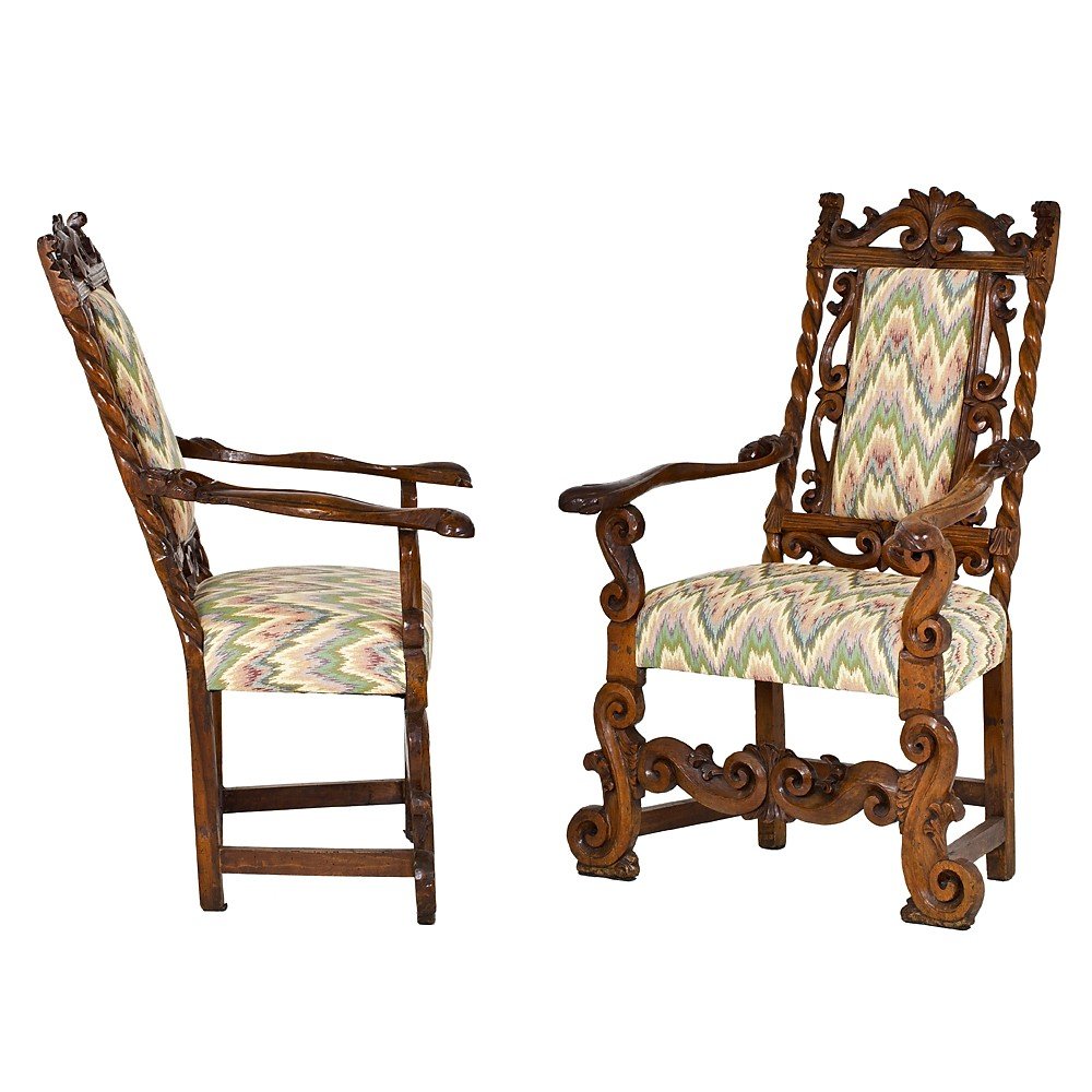 Pair Of Louis XIII Armchairs-photo-3