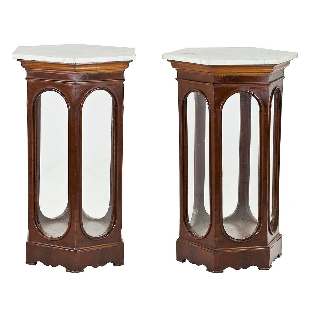 Pair Of Octagonal Display Cabinets-photo-2