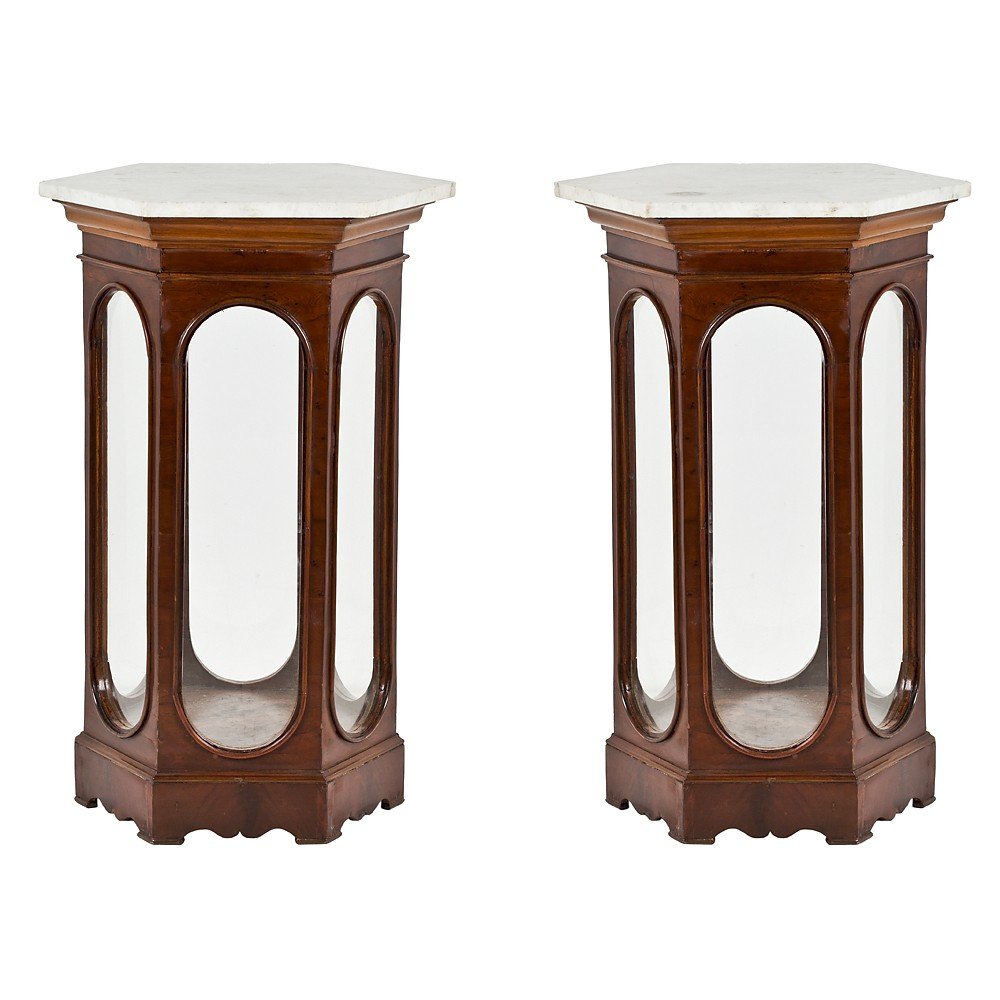 Pair Of Octagonal Display Cabinets