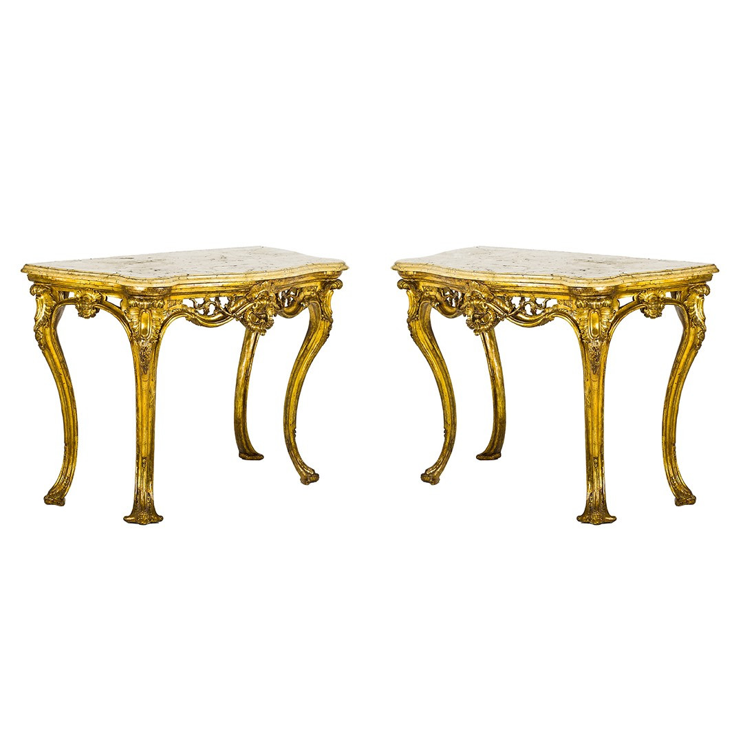 Paire de consoles Louis XV Naples