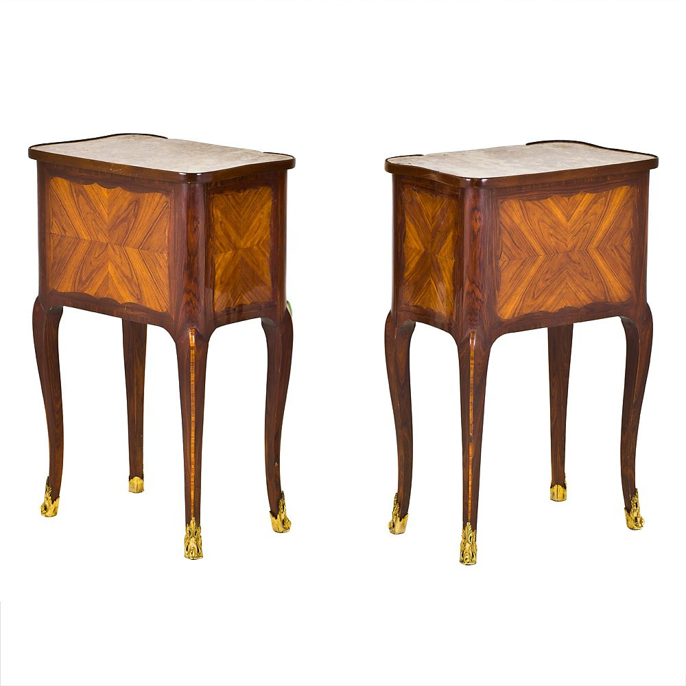 Paire De Chevets Centraux Louis XV Gênes-photo-4