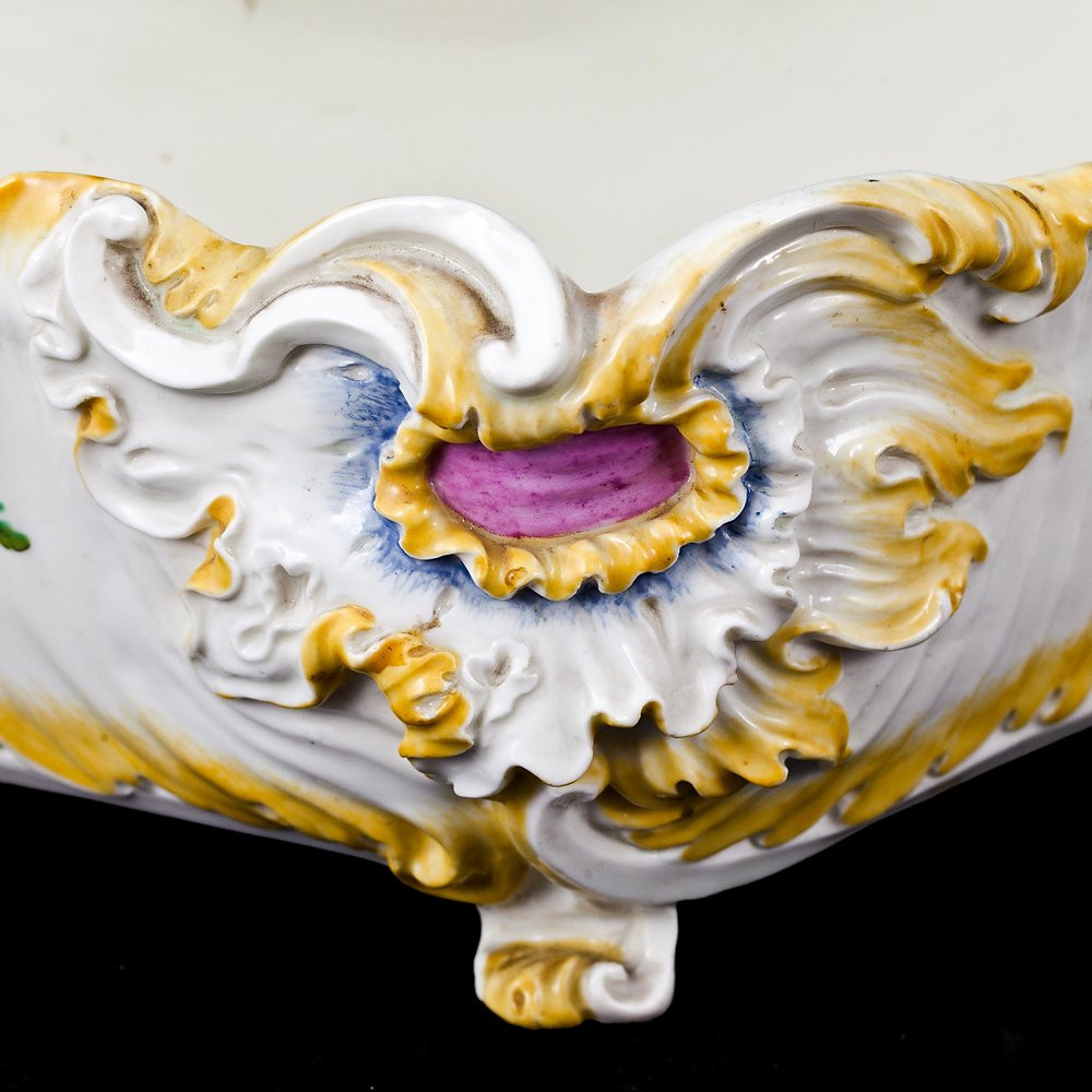 Paire de pots de fleurs en porcelaine de Capodimonte-photo-5