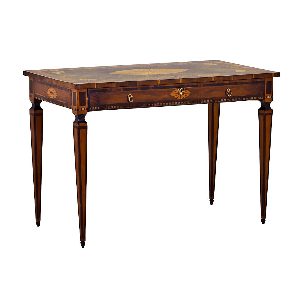 Small Walnut Veneered Writing Desk-photo-1