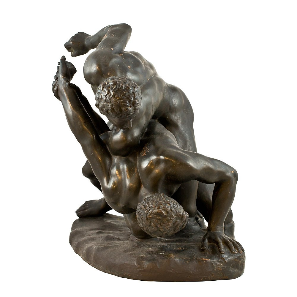 Sculpture représentant deux lutteurs-photo-2