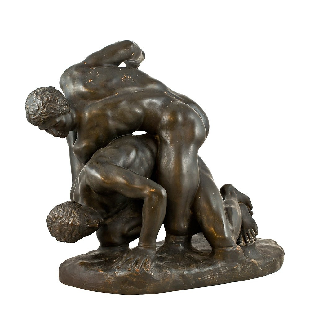 Sculpture représentant deux lutteurs-photo-4