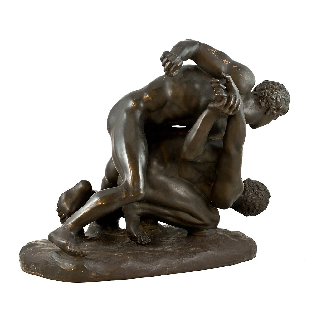 Sculpture représentant deux lutteurs-photo-2