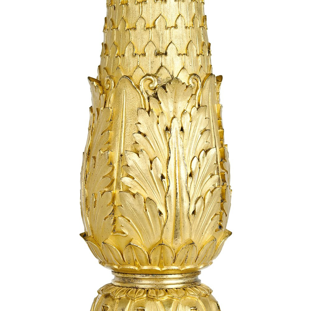 Pair Of Candelabra In Gilded Bronze-photo-2