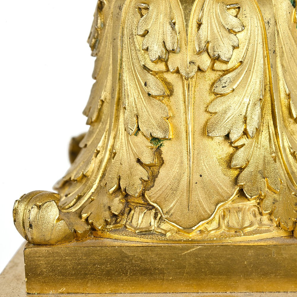 Pair Of Candelabra In Gilded Bronze-photo-4