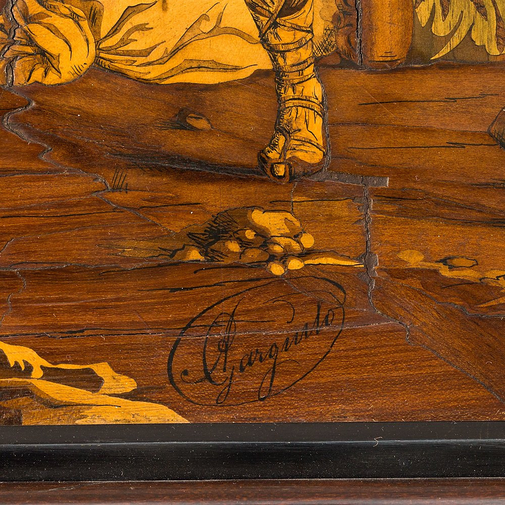Plaque représentant « Le Char de Saint Germain » signée « Amerigo Gargiulo »-photo-2