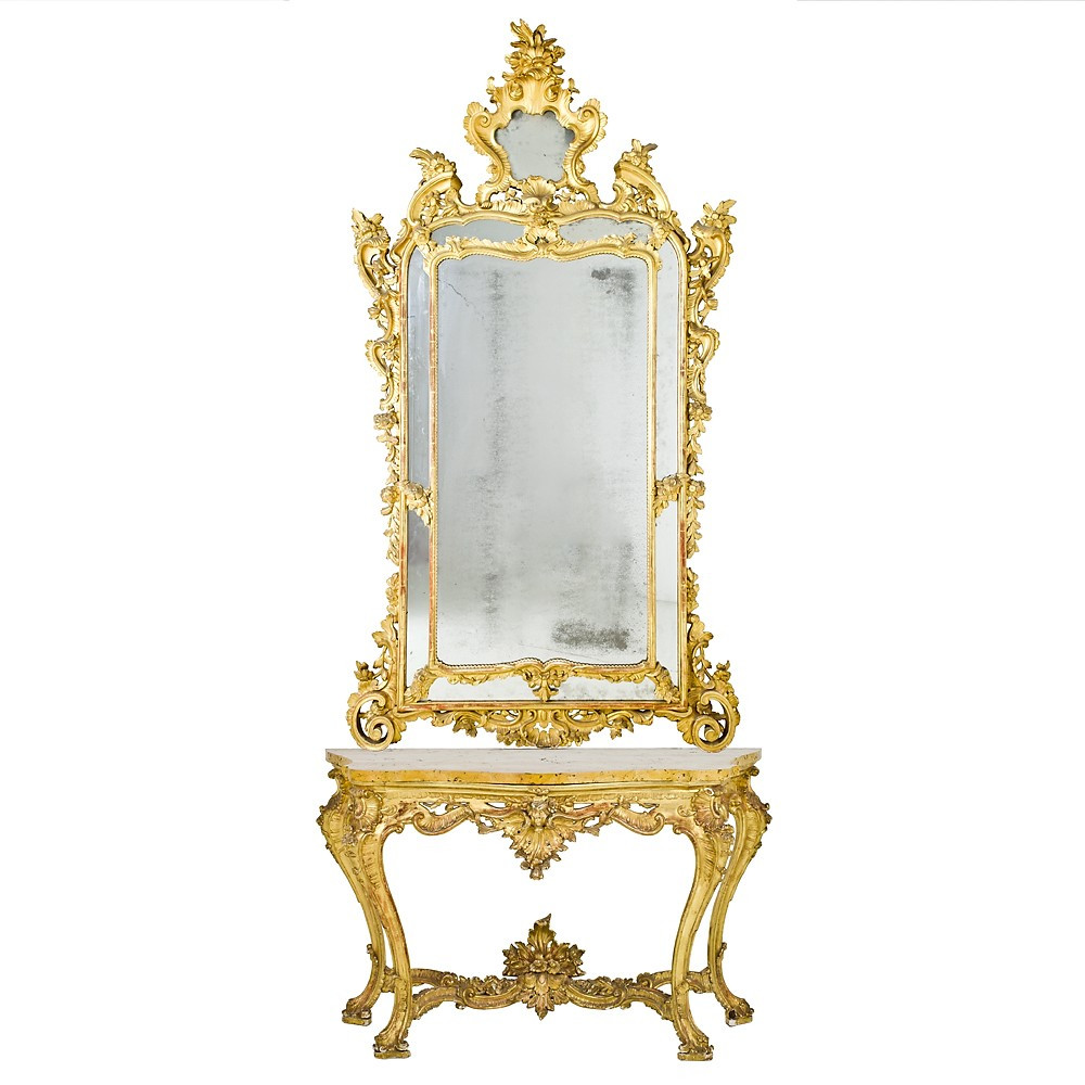 Console Louis XV avec miroir