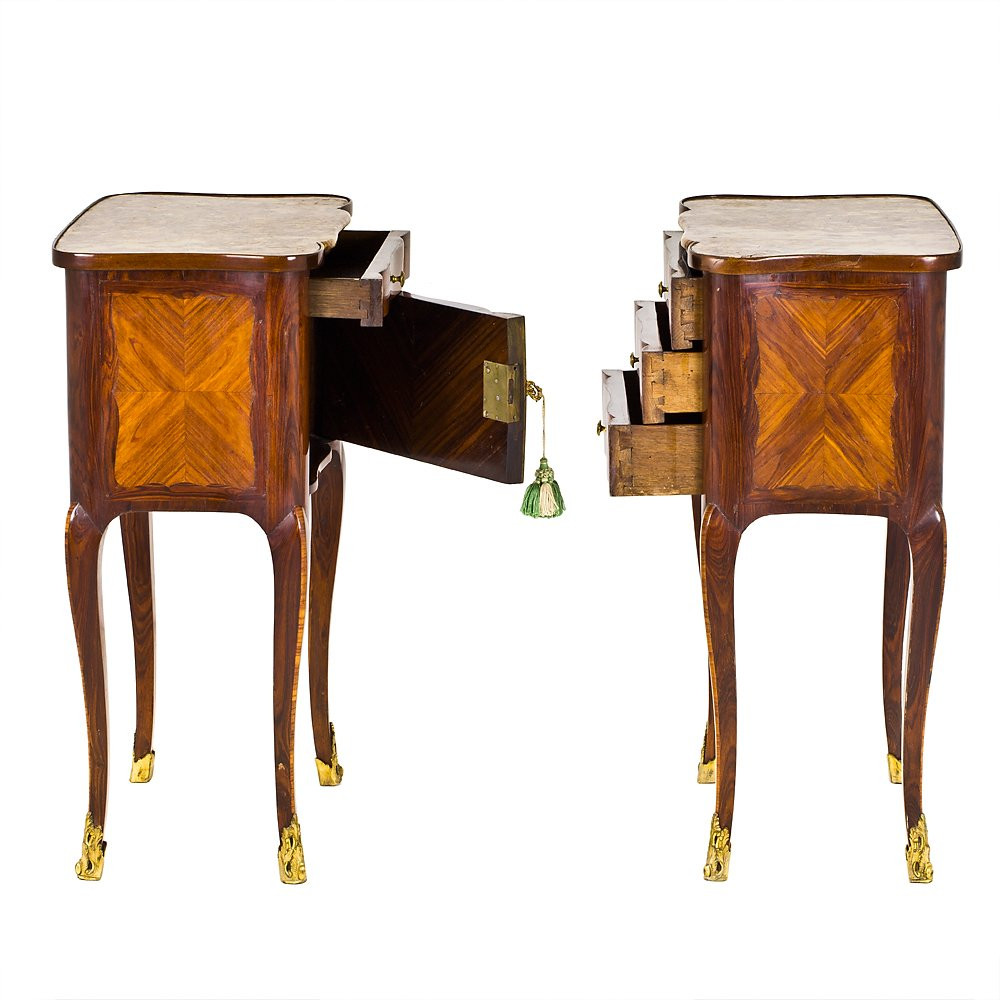 Pair Of Louis XV Centerpiece Nightstands, Genoa-photo-3