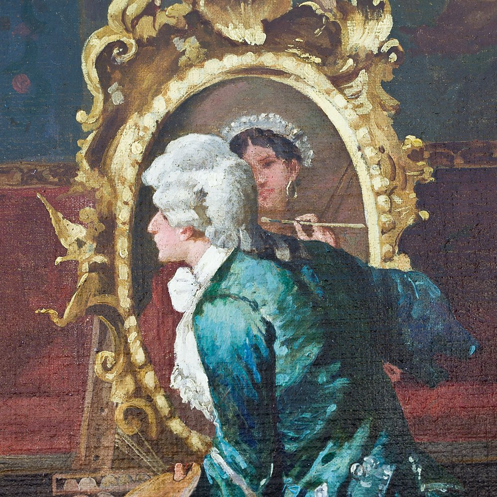 Pair Of Paintings Depicting Court Scenes-photo-2