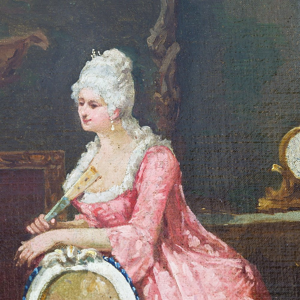 Pair Of Paintings Depicting Court Scenes-photo-3