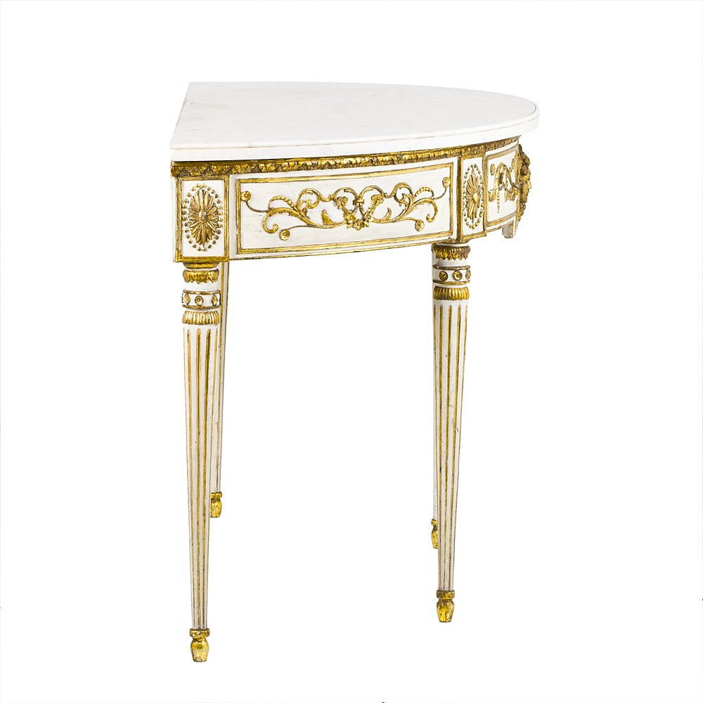 Louis XVI Half-moon Console Table-photo-4