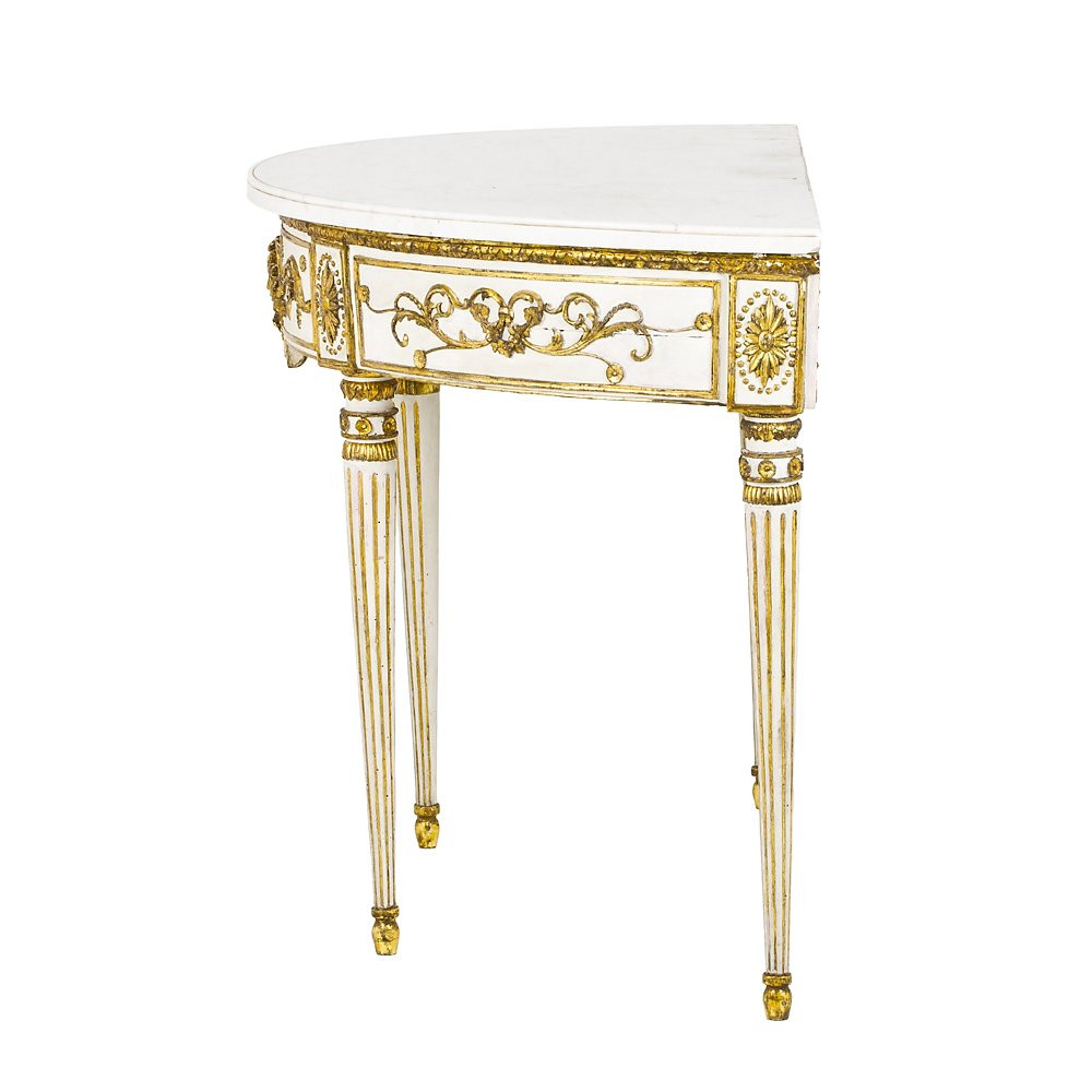 Louis XVI Half-moon Console Table-photo-1