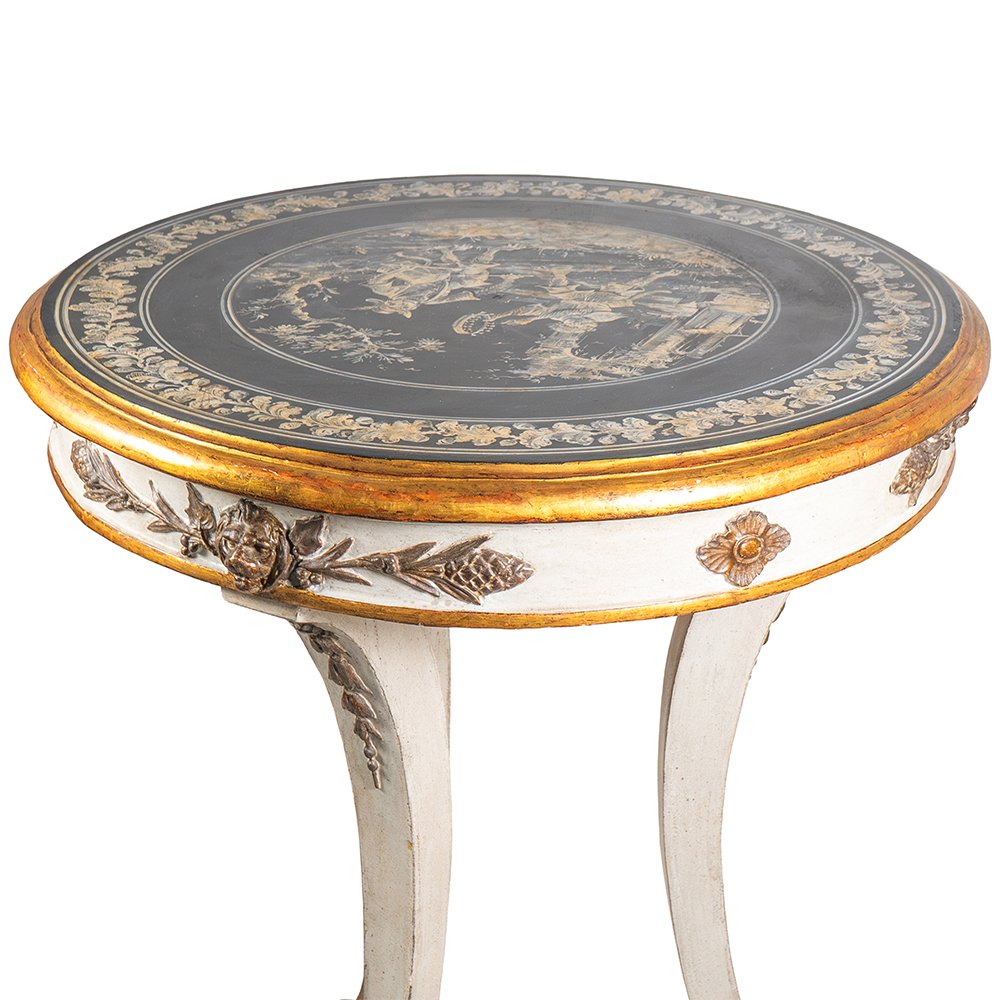 Table basse napolitaine - Plateau en ardoise peinte-photo-2