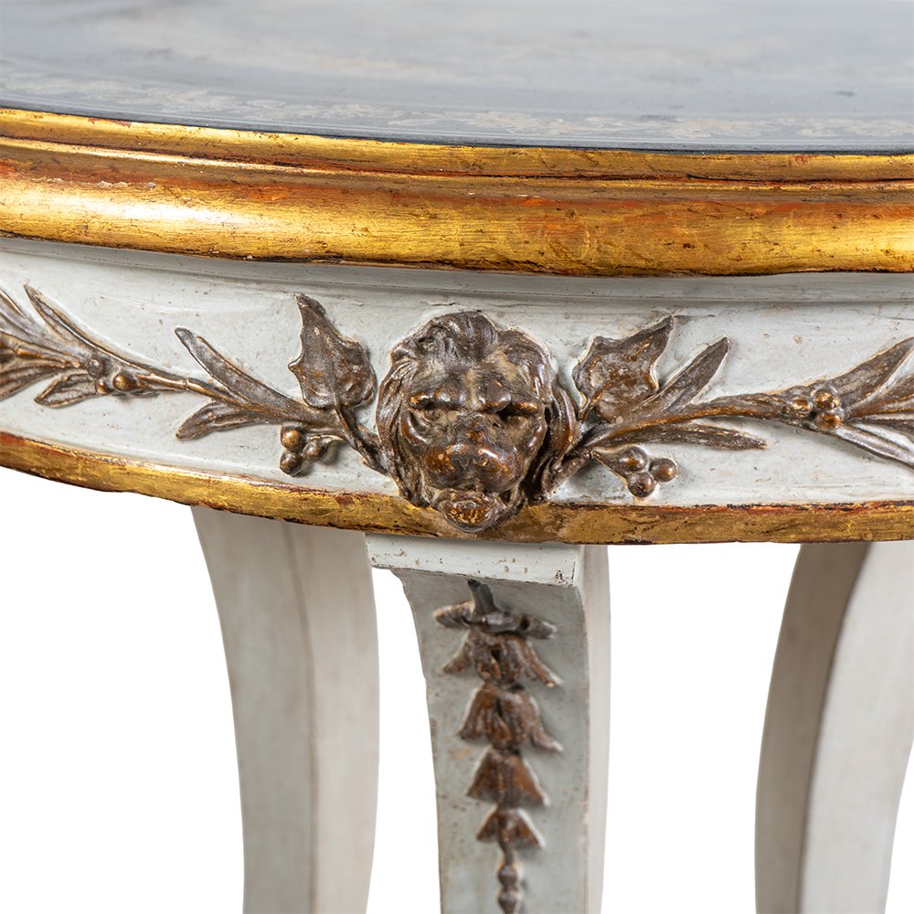 Table basse napolitaine - Plateau en ardoise peinte-photo-4