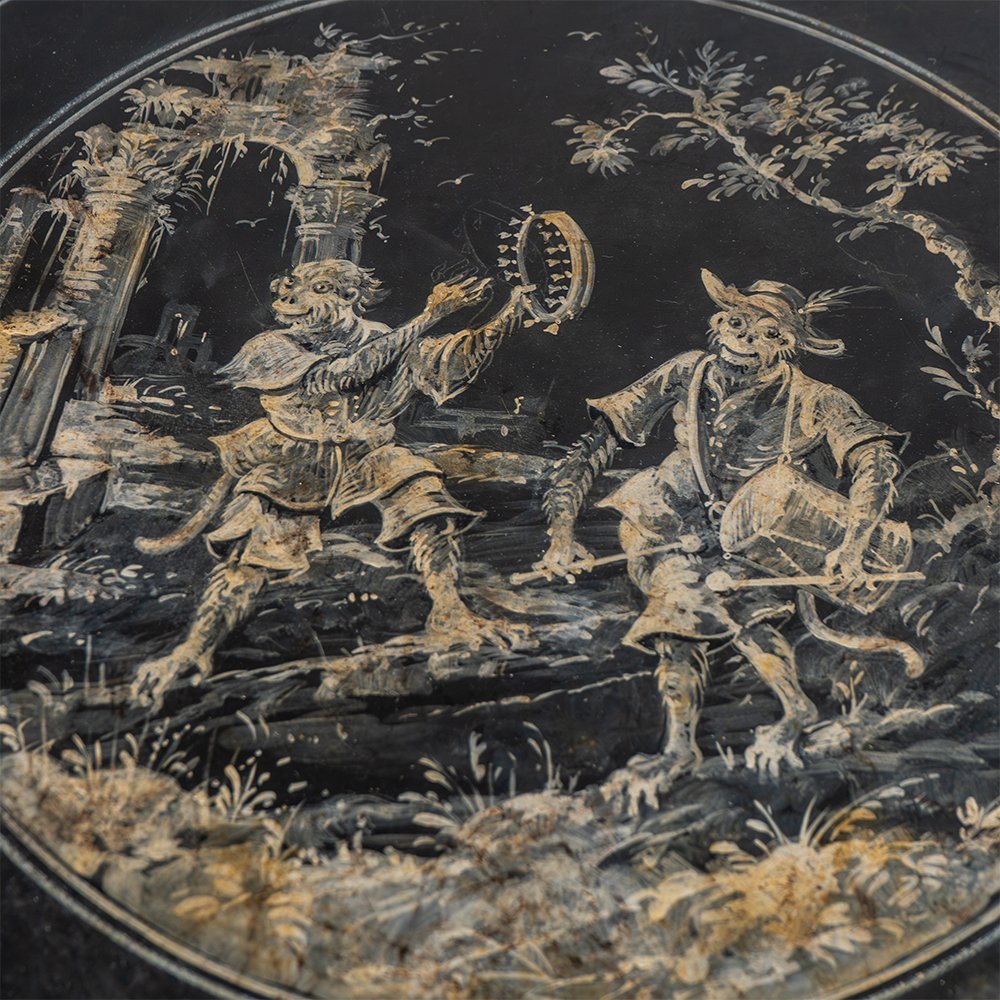 Table basse napolitaine - Plateau en ardoise peinte-photo-1