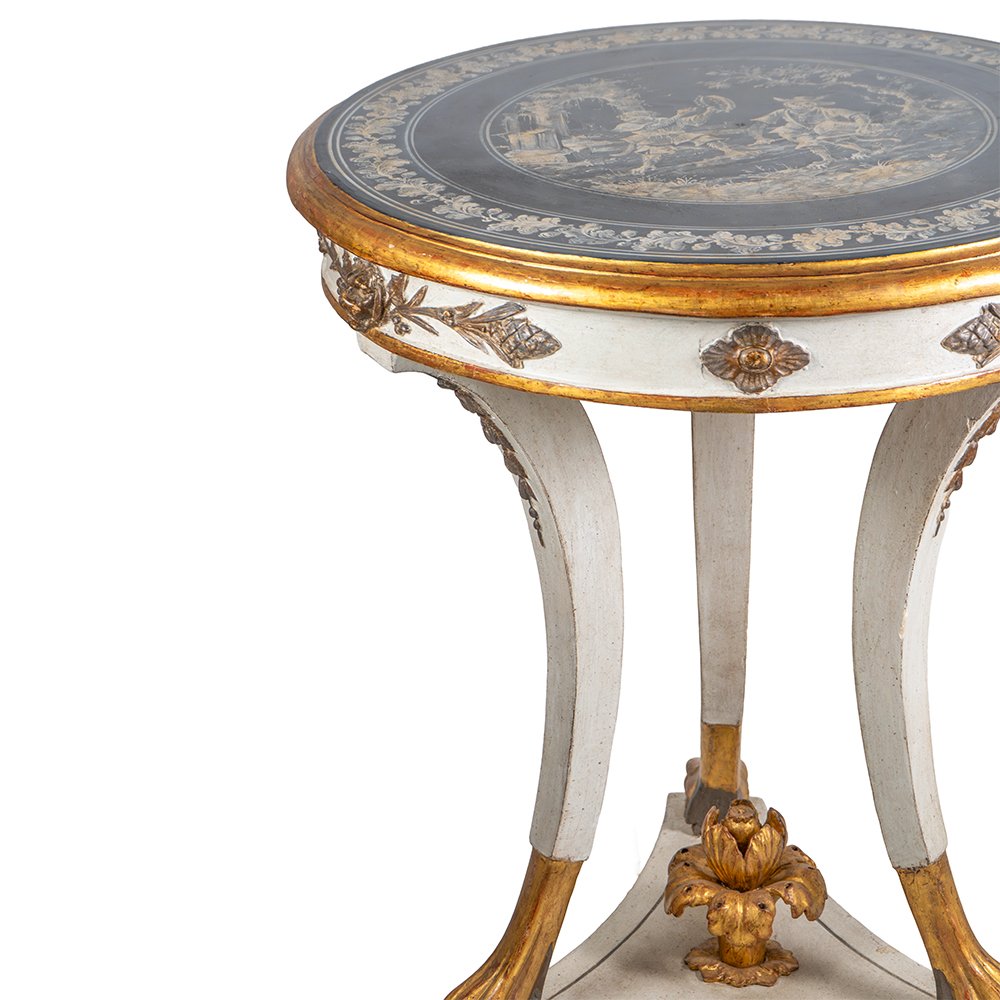 Table basse napolitaine - Plateau en ardoise peinte-photo-4