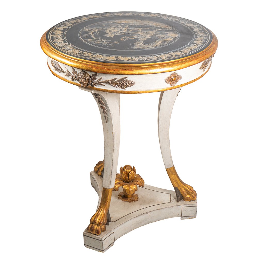 Table basse napolitaine - Plateau en ardoise peinte-photo-5