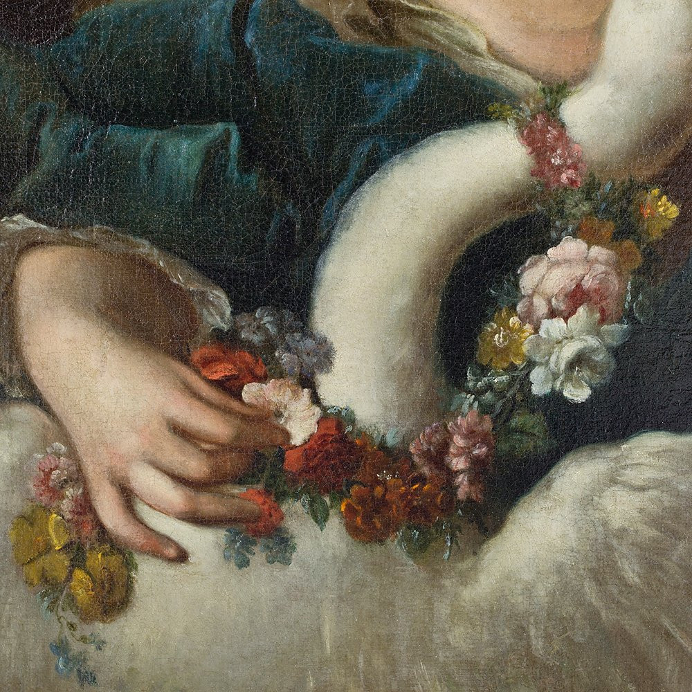 Portrait Of The Dancer Santina Olivieri, Known As La Reggiana, As Leda – Antoine Pesne (1683-17-photo-1