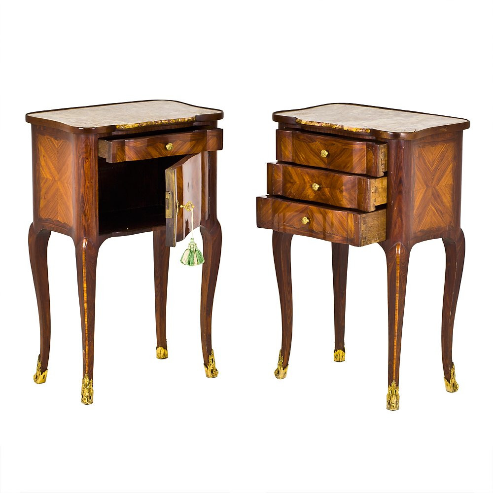 Pair Of Louis XV Centerpiece Nightstands, Genoa-photo-2