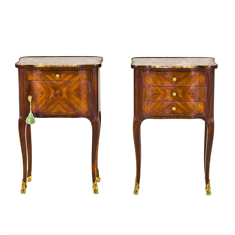 Pair Of Louis XV Centerpiece Nightstands, Genoa-photo-2
