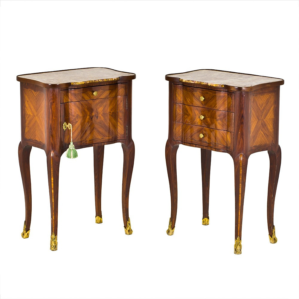 Pair Of Louis XV Centerpiece Nightstands, Genoa