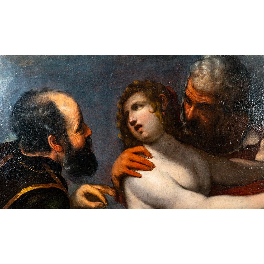 Painting Depicting "susanna And The Elders" By Luciano Borzone-photo-1