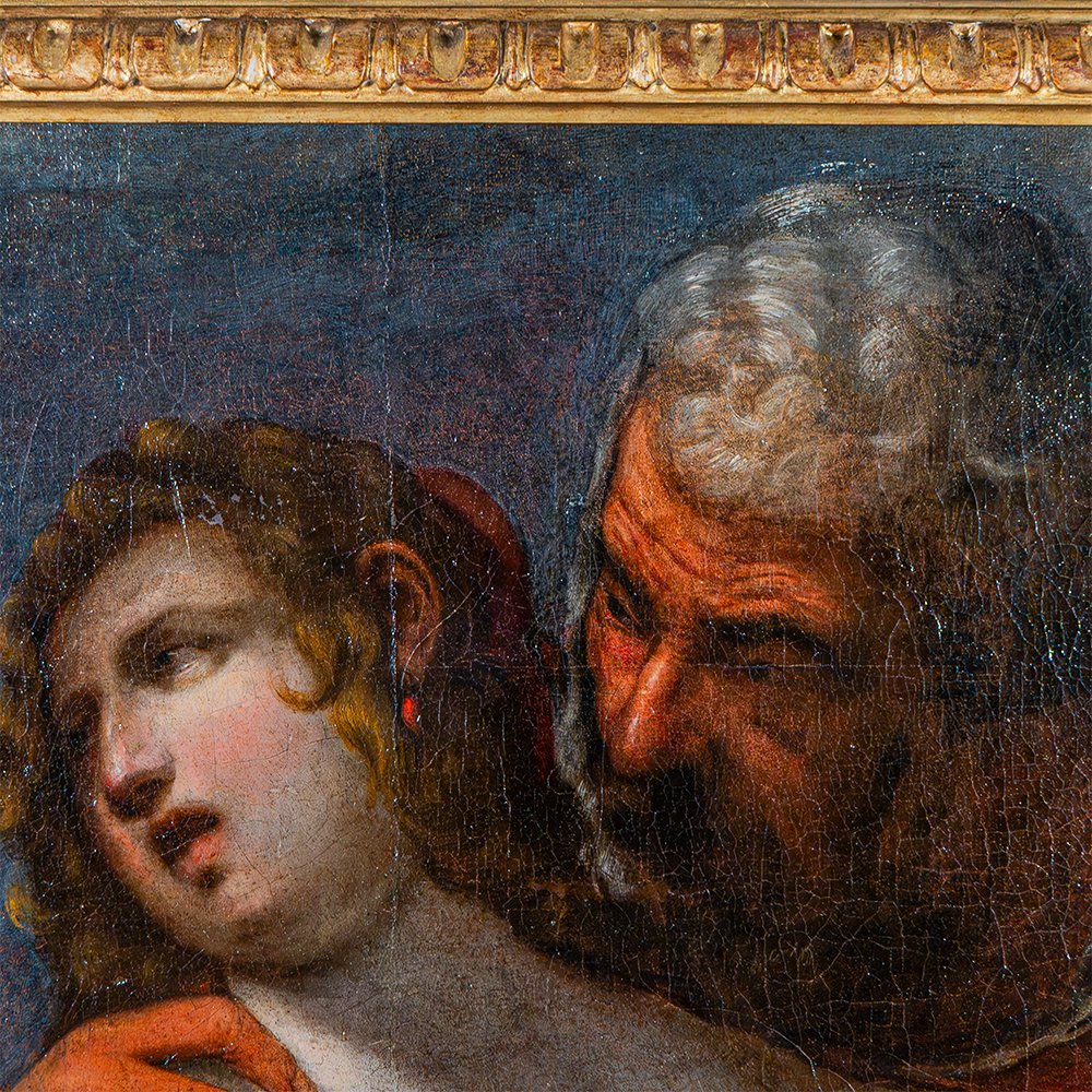 Painting Depicting "susanna And The Elders" By Luciano Borzone-photo-3