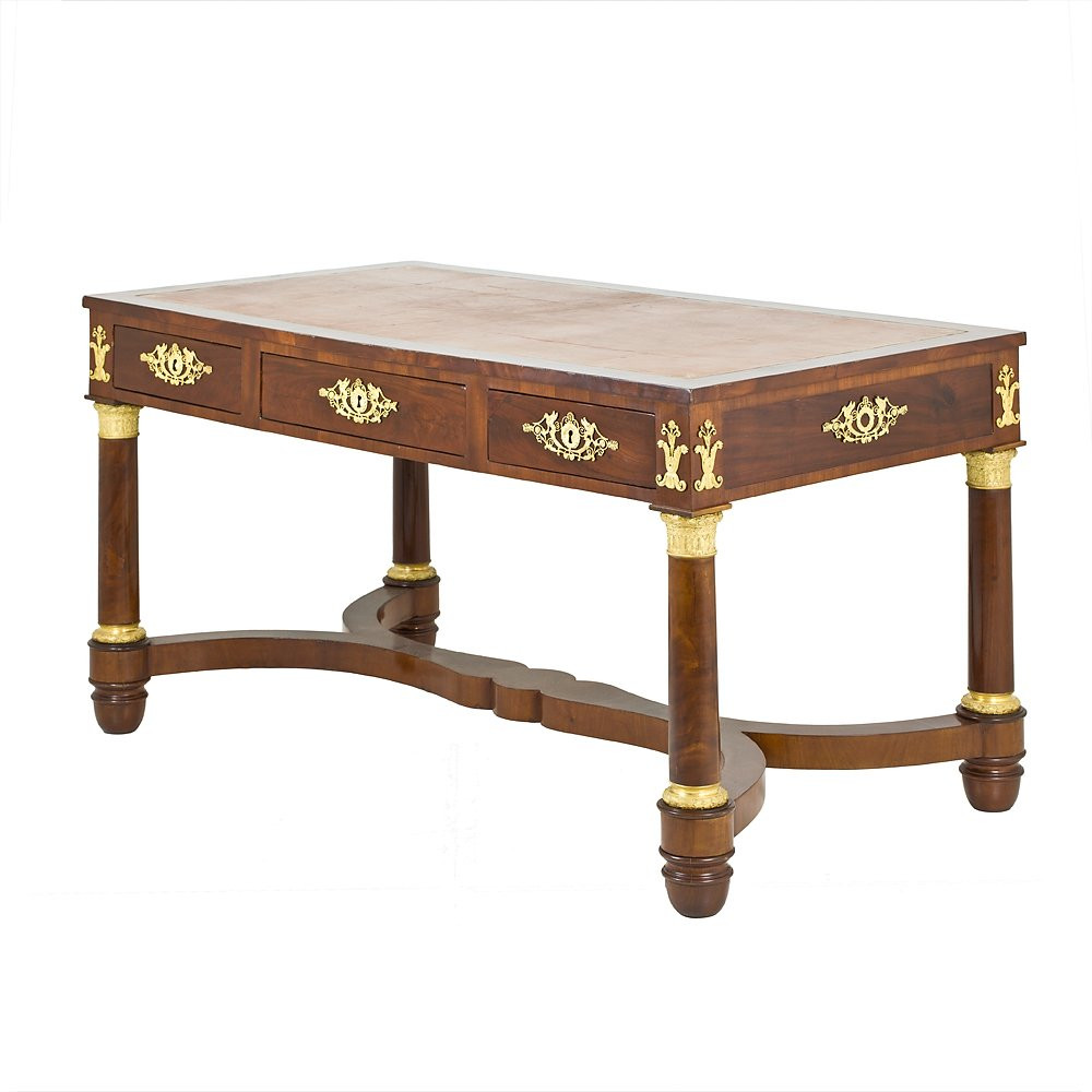 Inlaid Desk With Gilt Bronze Applications-photo-2