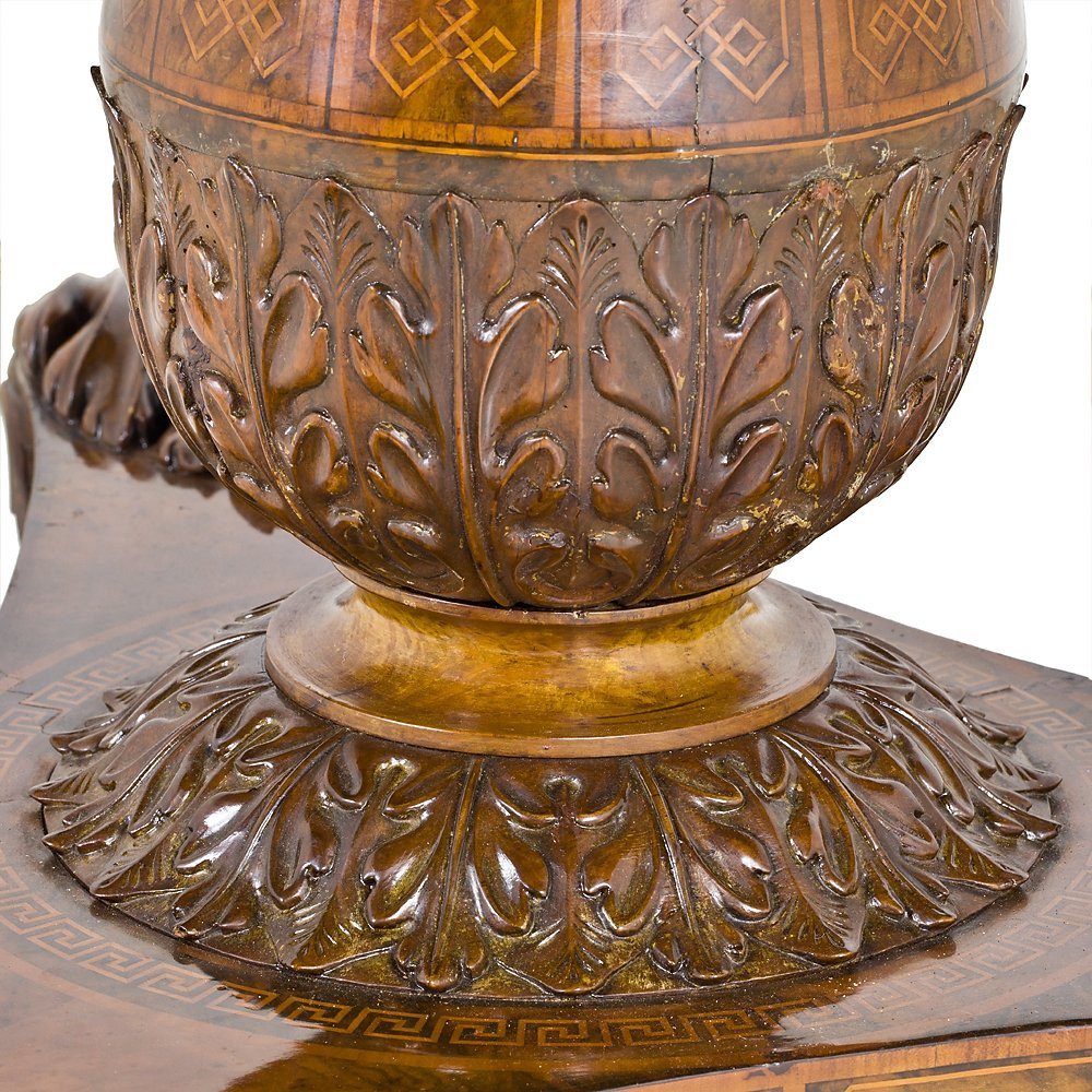 Table basse plaquée en noyer massif-photo-3