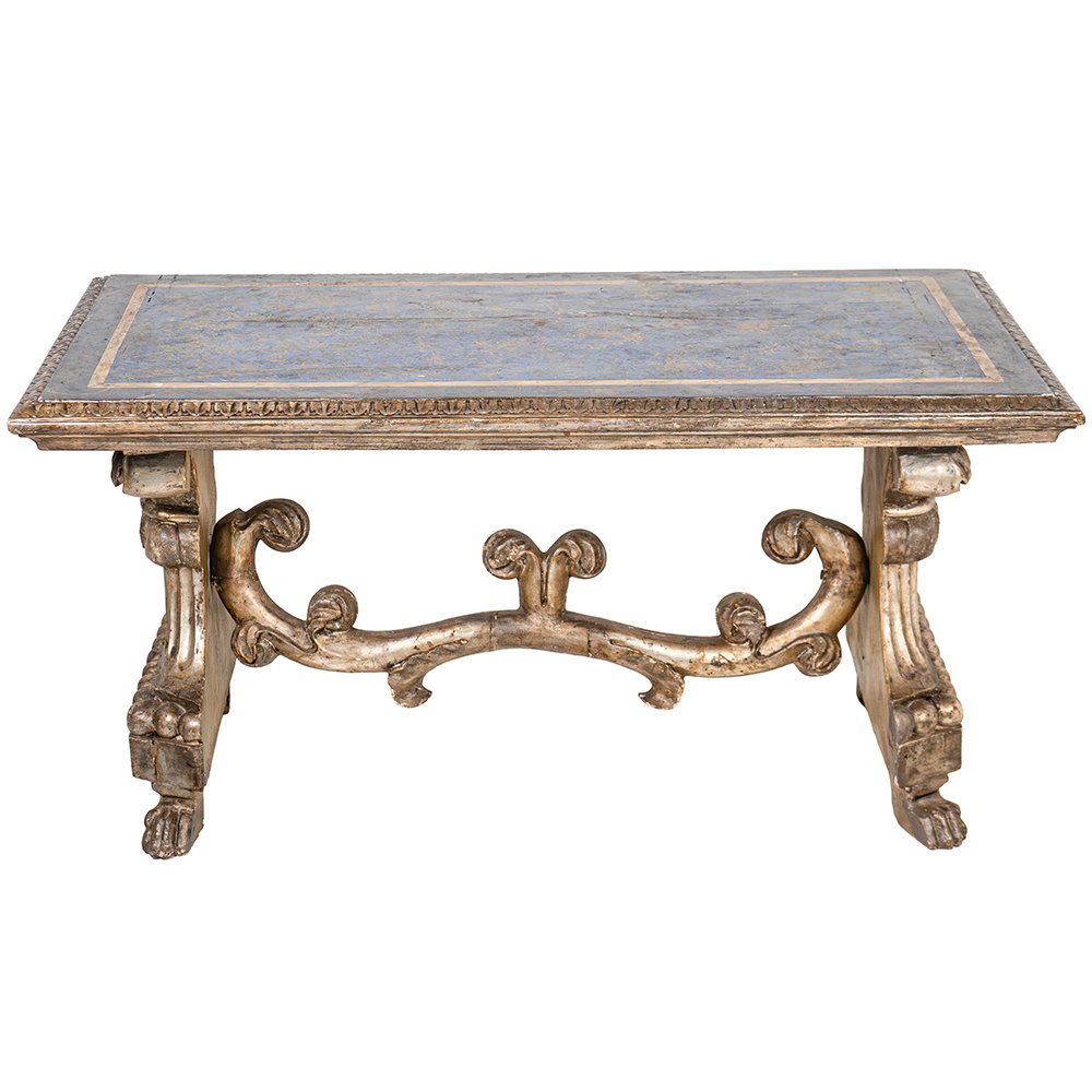 Table basse avec plateau en lapis-lazuli laqué-photo-2