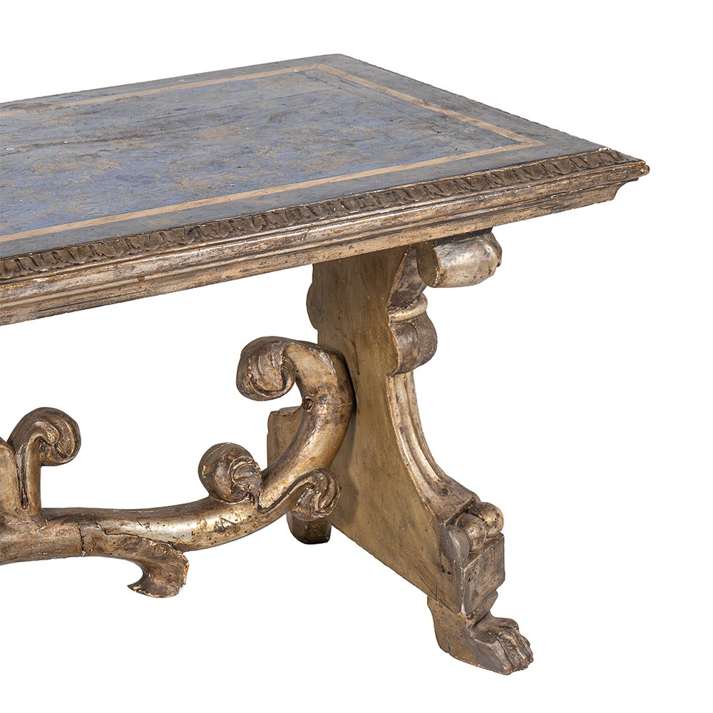 Table basse avec plateau en lapis-lazuli laqué-photo-1