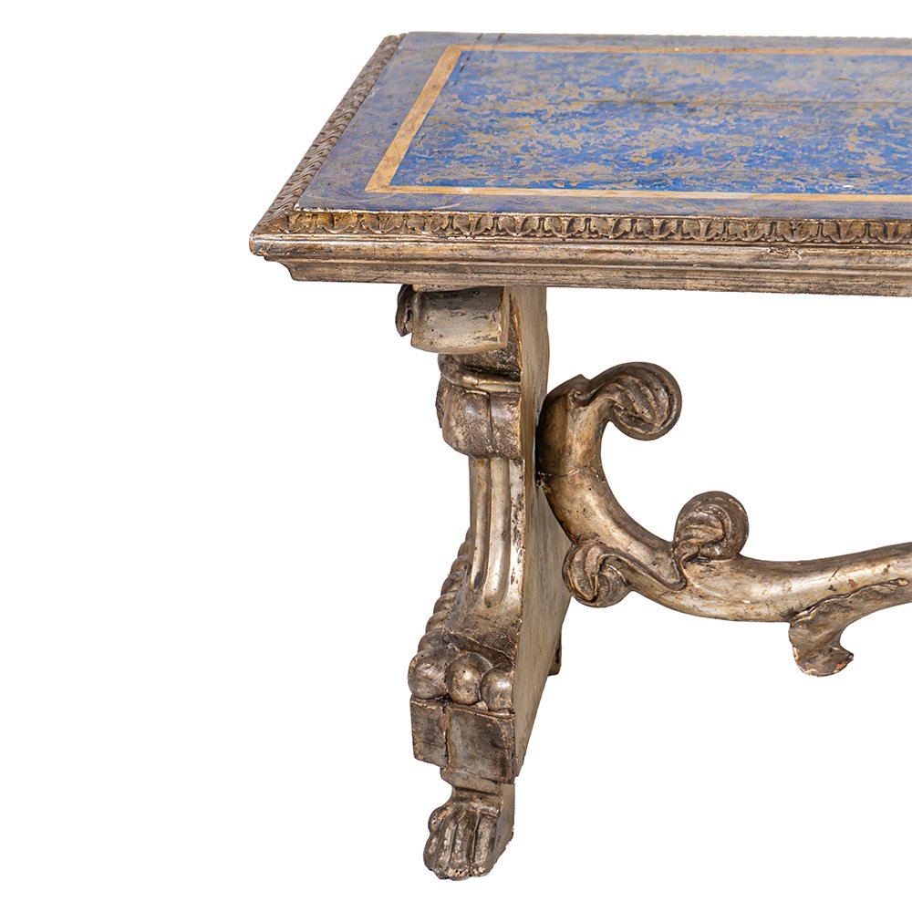 Table basse avec plateau en lapis-lazuli laqué-photo-3