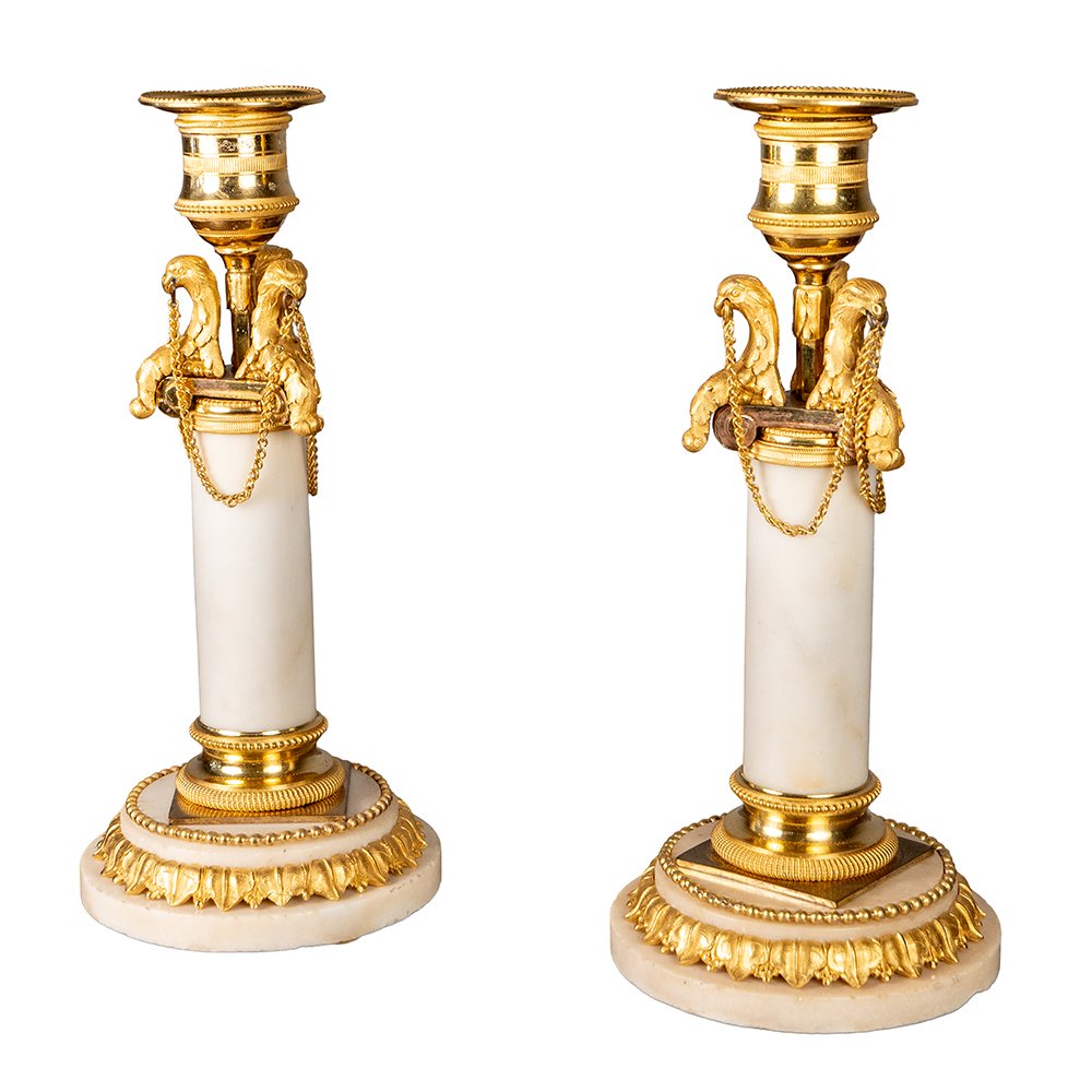 Paire de candélabres Louis XVI-photo-3