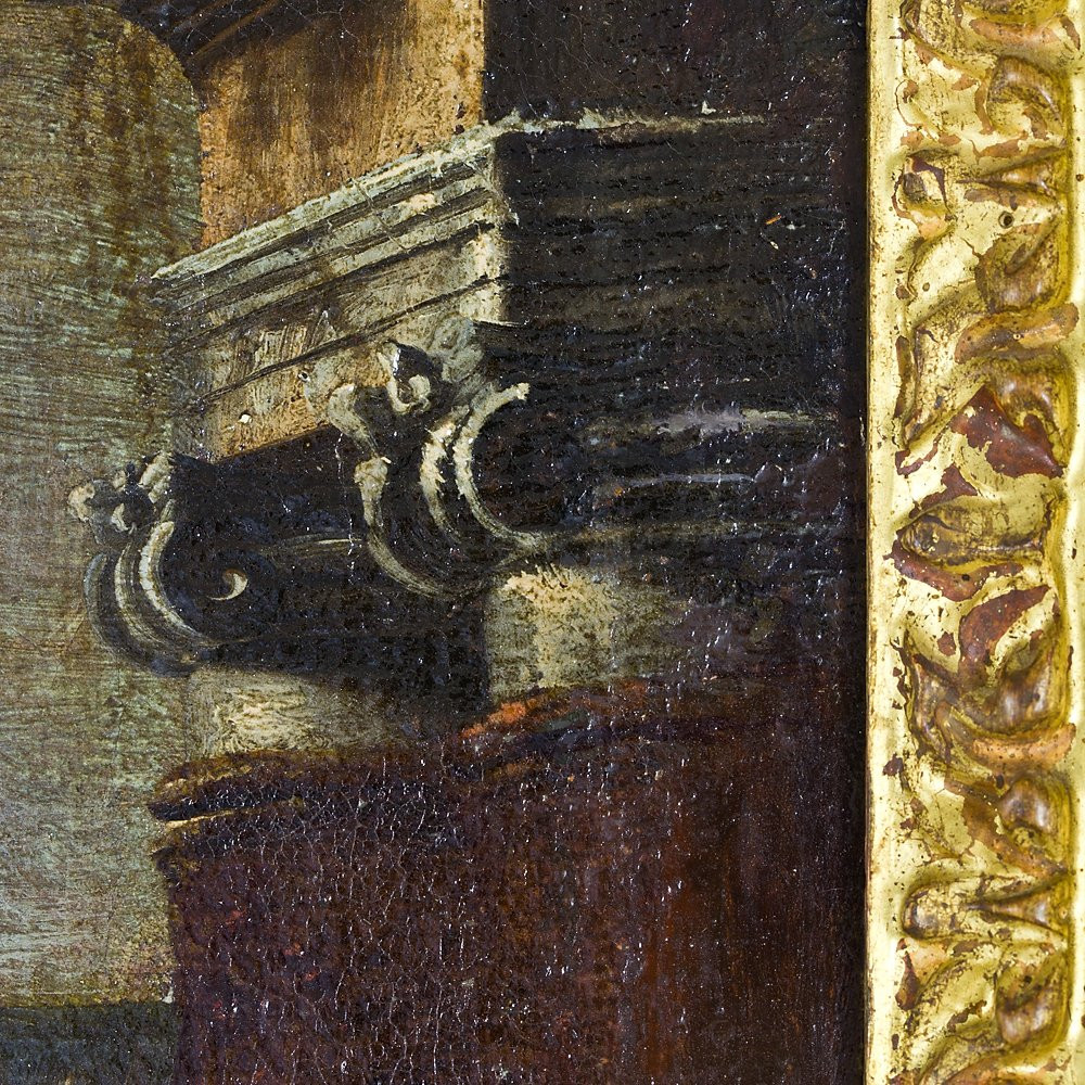 Oil Painting On Canvas Depicting “architectural Capriccio”-photo-2