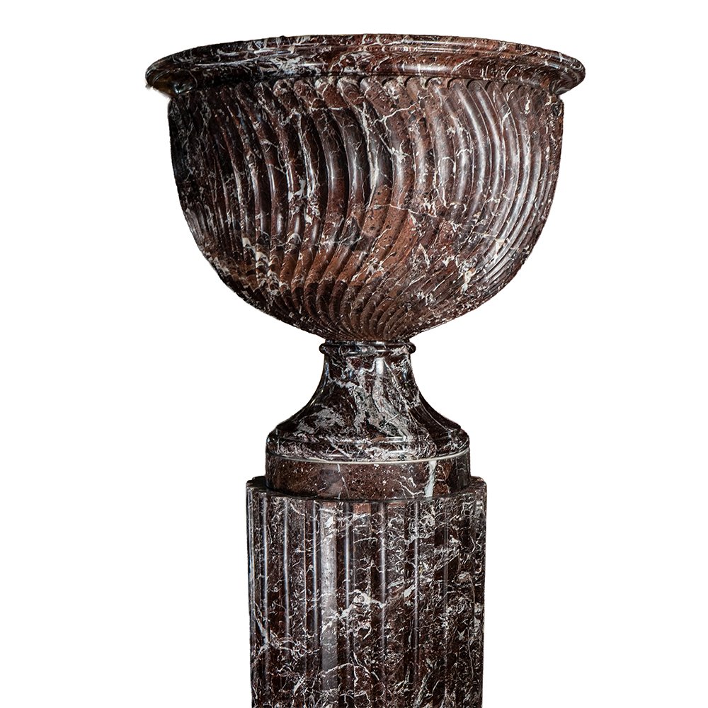 Paire de colonnes en marbre Rosso Levanto (Grand modèle)-photo-4