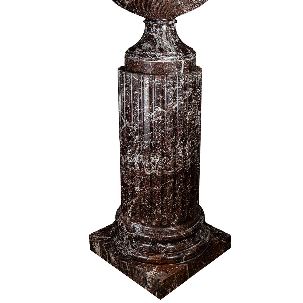 Paire de colonnes en marbre Rosso Levanto (Grand modèle)-photo-1