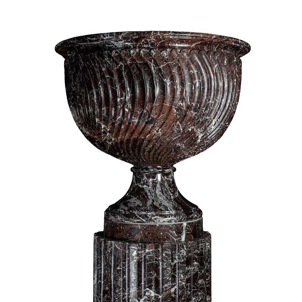 Paire de colonnes en marbre Rosso Levanto (Grand modèle)-photo-2