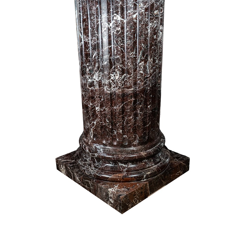 Paire de colonnes en marbre Rosso Levanto (Grand modèle)-photo-3