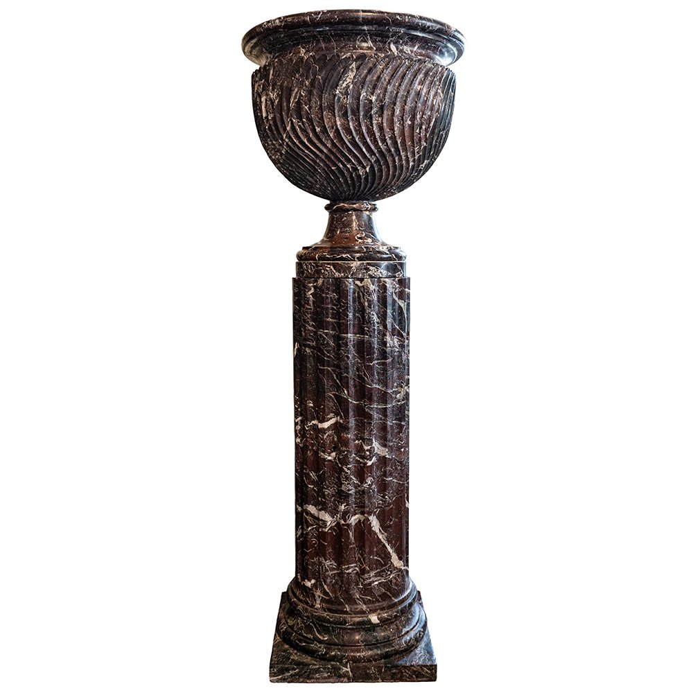 Paire de colonnes en marbre Rosso Levanto (Petit format)-photo-2