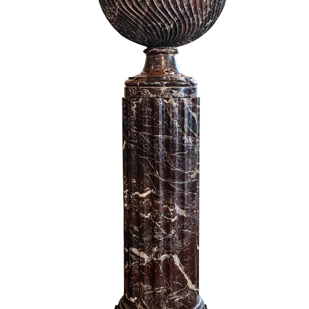 Paire de colonnes en marbre Rosso Levanto (Petit format)-photo-3