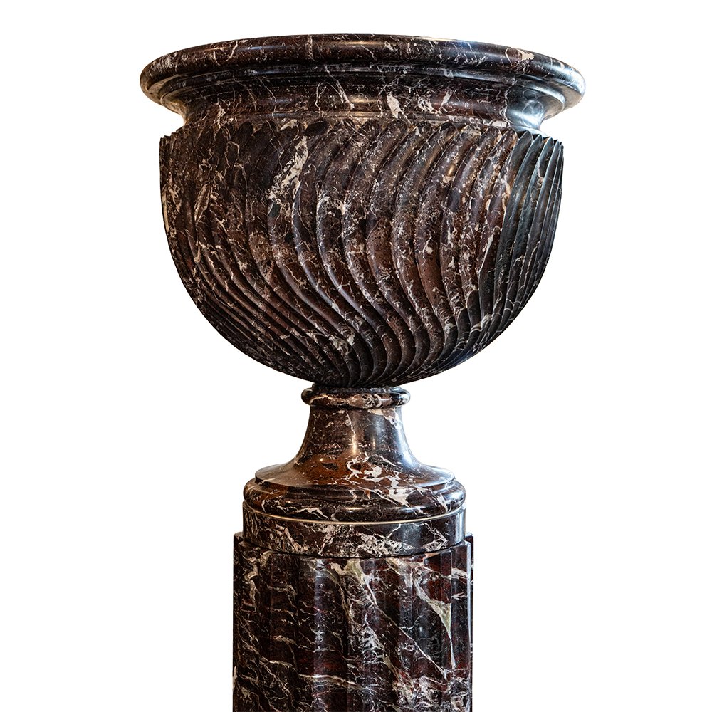 Paire de colonnes en marbre Rosso Levanto (Petit format)-photo-4