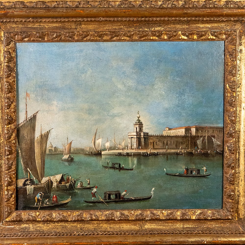 Tableau représentant « La Punta della Dogana » - Giacomo Guardi-photo-2